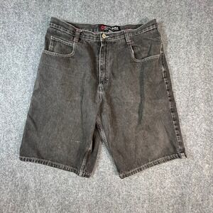 Southpole Mens Baggy Denim Shorts Faded Black 40 Authentic Collection Y2K Skate